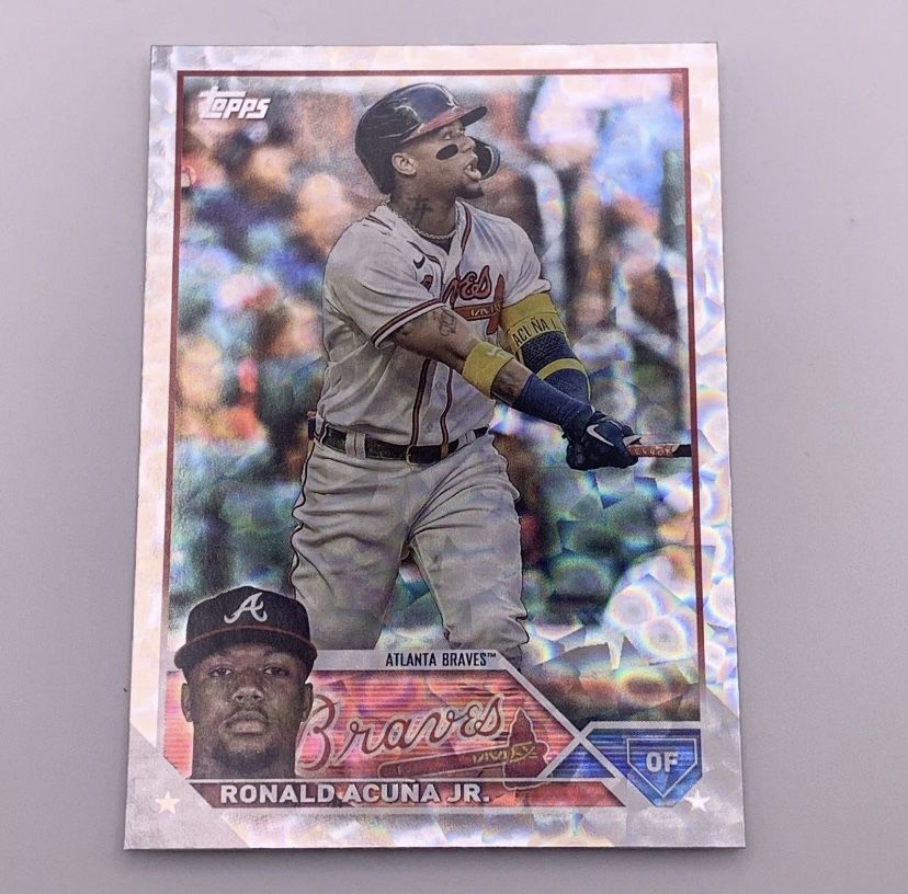 2023 Topps Series 1 Baseball Ronald Acuna Jr Card 150 Silver Ice Foil