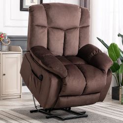 #368 Cooper Power Lift Recliner Motion Reclining Chair - Coffee