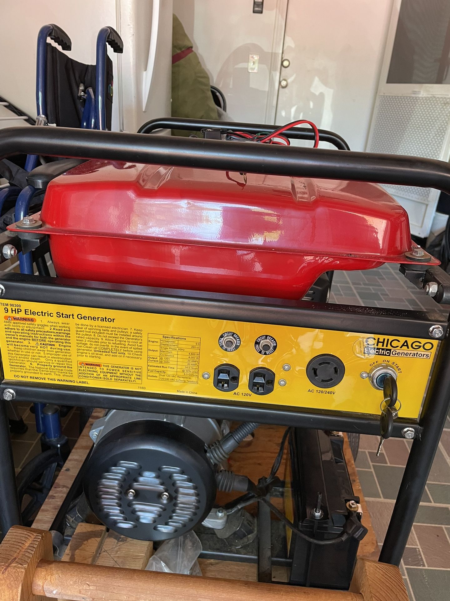 New Generator Electric Start New Battery 