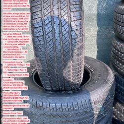 SET OF FOUR ALMOST NEW TIRES 265/70/17