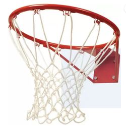 Vintage 19" Basketball Rim Hoop with Net - Red Steel Retro Wall Art Sports Decor