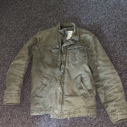 Medium Green Canvas Bomber Jacket American Eagle