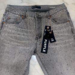 purple brand jeans rhinestones 