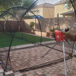 Pitching Machine And Batting Cage 
