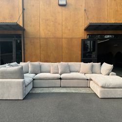 Sereen 6-piece Fabric Modular Sectional, Taupe