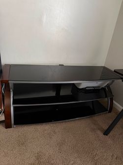 3-Tier Glass and Wood TV Stand