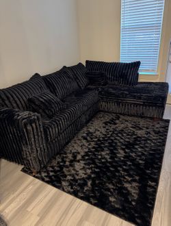 2pc Sectional BLACK CORDUROY