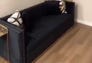 Black and gold couch