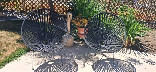 Black Papasan Bungee Lounge Chairs