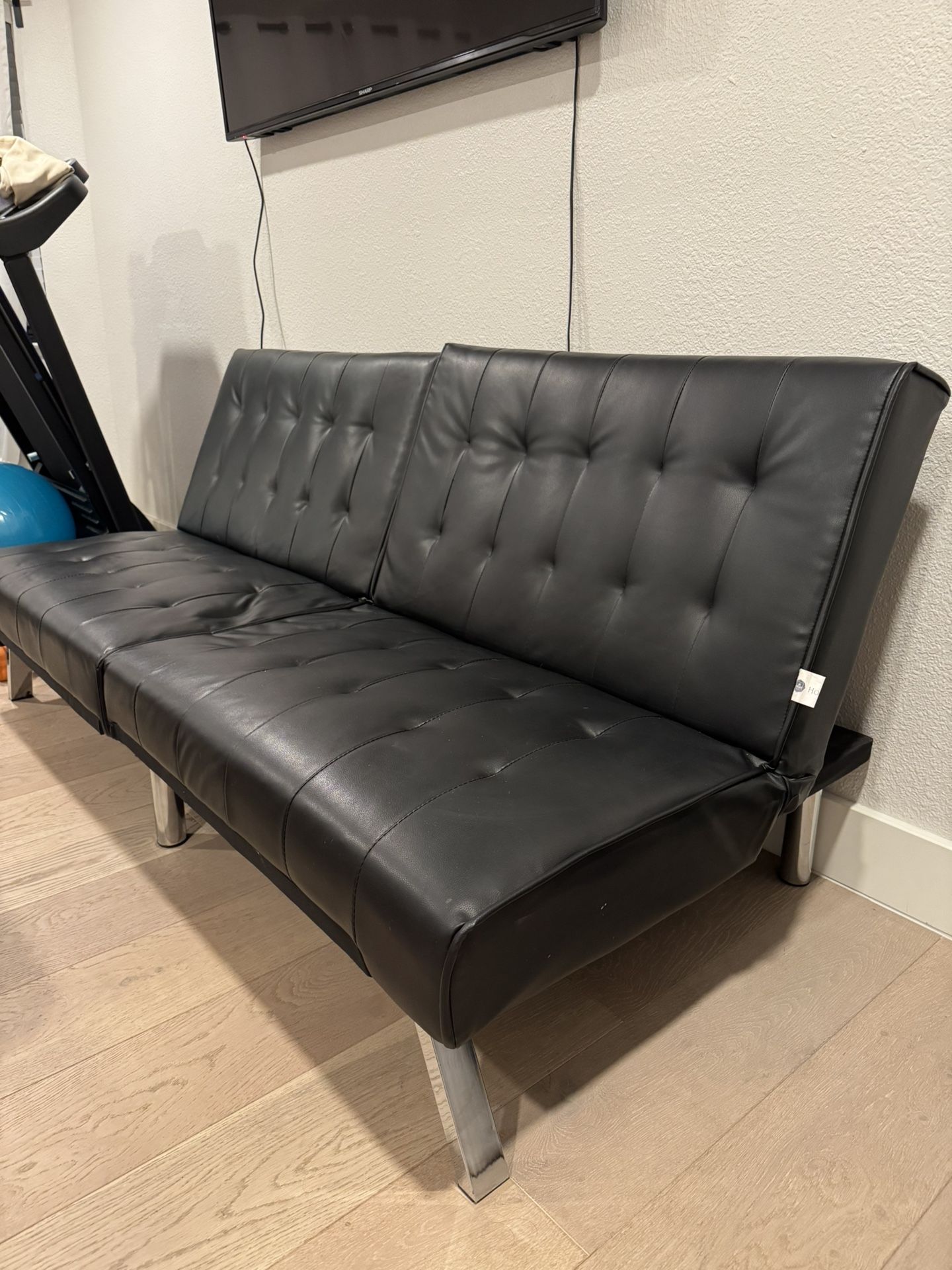 Black Leather Futon