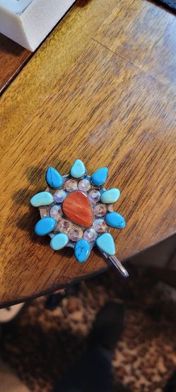 TURQUOISE & CORAL PURSE HANGER
