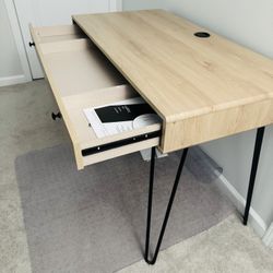 Mid-Century Modern Callay Writing Desk - Blonde Oak (Like New!)