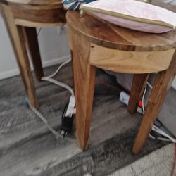 Two Solid Wood Side Tables And Tables, Look Great!