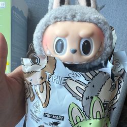 Labubu Macaron Series Sesame Beanie Plush 17cm Opened