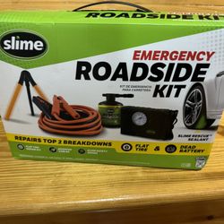 Slime Emergency Roadside Kit with Flat tire Repair and Booster Cables