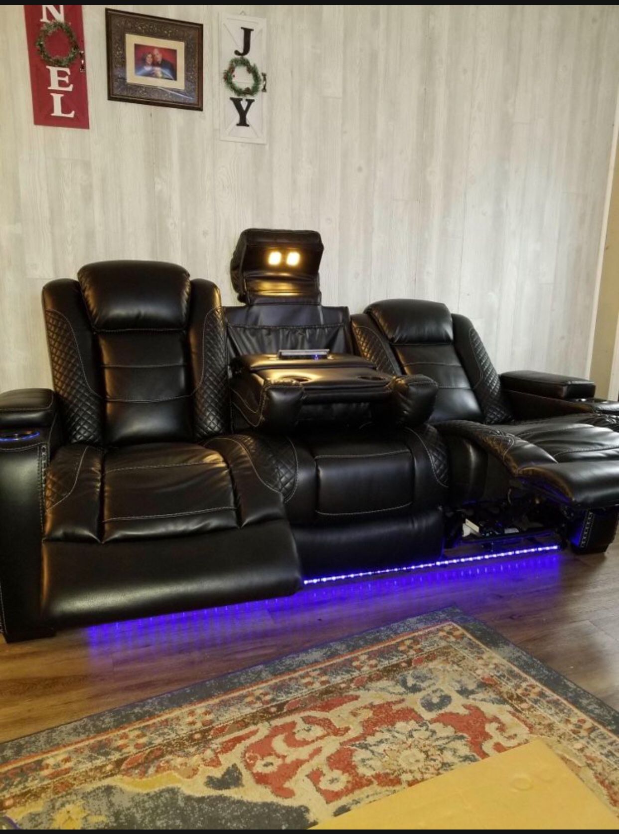 Party Time Black Power Reclining Sofa And Power Recliner☄️ Brand New💥 Best Price👍 $39 Down Payment 🤑 Delivery Available