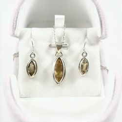 Citrine Pendant and Earrings Set