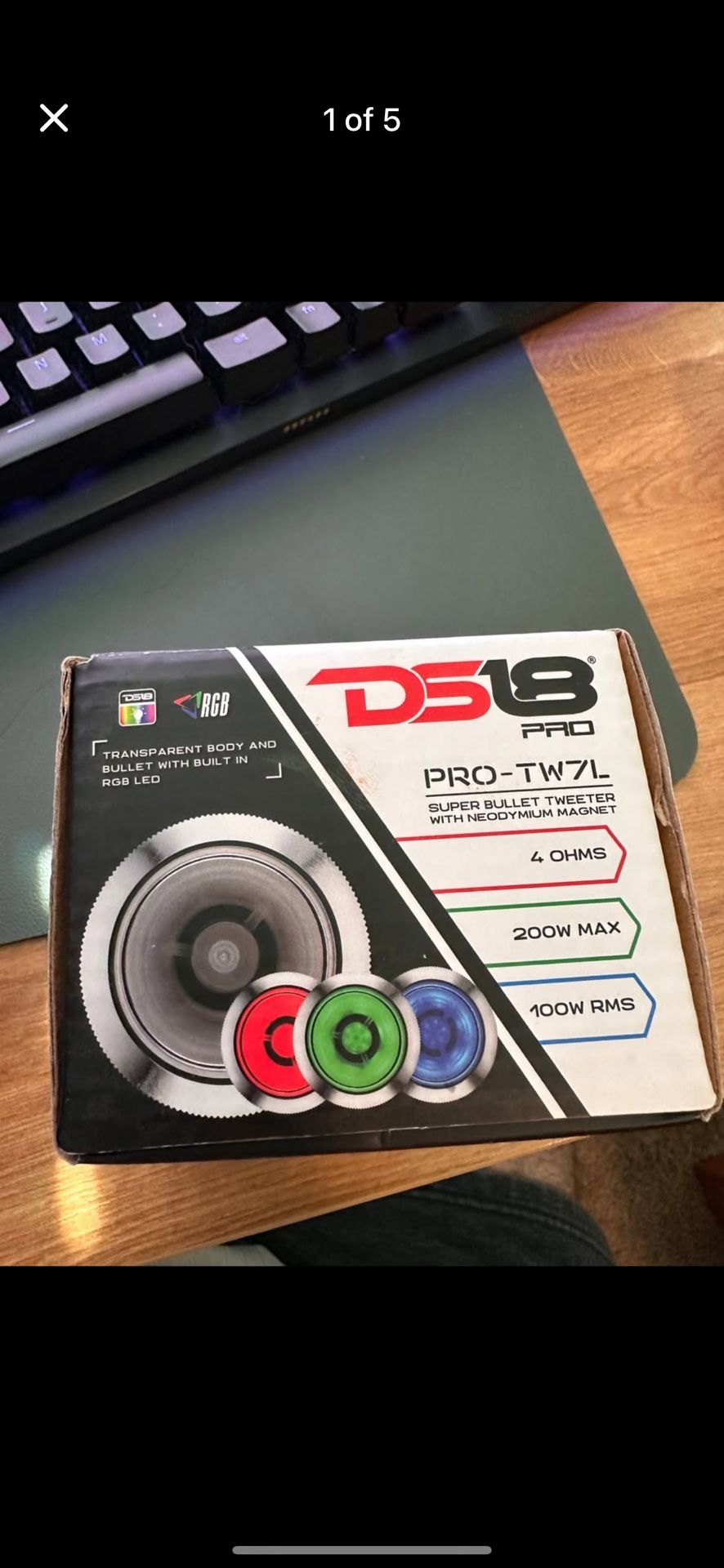DS18 PRO-TW7L 1" RGB Alluminum Super Bullet Tweeter 200W Max 4 Ohms