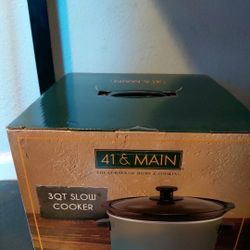 41 & Main 3 Cup Slow Cooker NIB Rustic Green Color