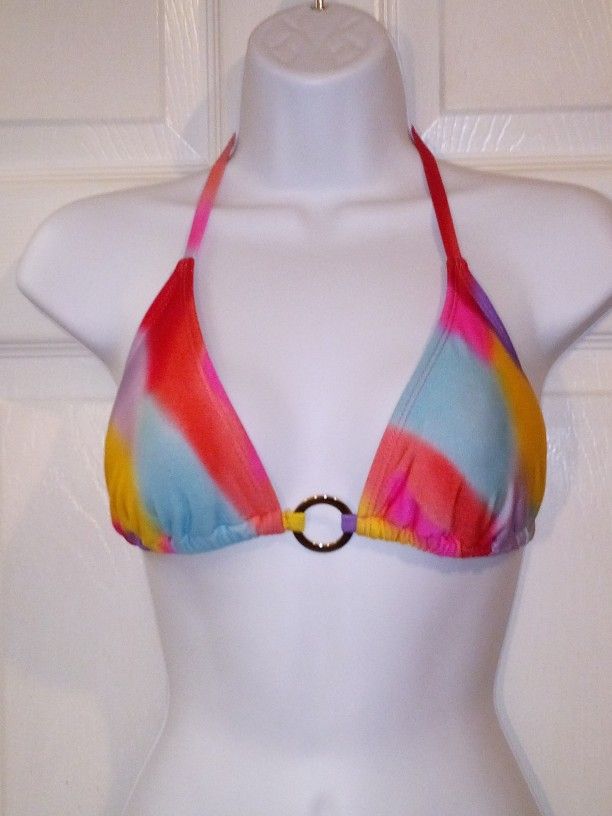 NWT No Boundaries Jelly Tie Dye Bikini Top Size Large