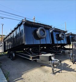SUPER HEAVY DUTY 16FT X8 WIDE NO FENDERS MORE ROOM CHANEL FRAME 8" SCISSORS HOIST 12 TON,18PLY TIRES,SET RAMPS,8000 LBS AXLES,TOOL,BOX,SPARE TIRE,LED 