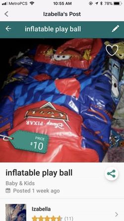 cars infladable play ball