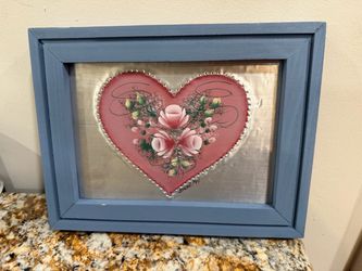 Framed Heart Floral Wall Art