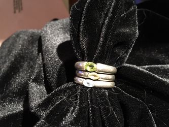 925 gemstone stack rings