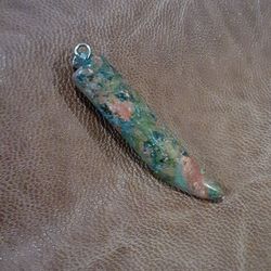 Unakite Horn Pendant