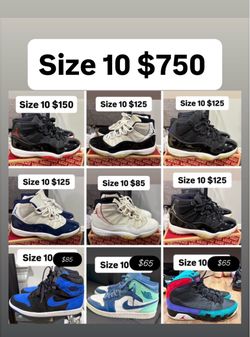 Jordan’s retros all size 10