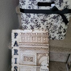 Black White Paris Decorations Magazine Storage Bin Or Box  Or Plaque 