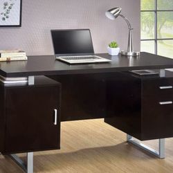 Brand New Cappuccino Office Desk , White And Gray Available!