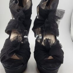Steve Maden Peep Toe Tulle Heels $30