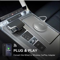 Wireless CarPlay Adapter Apple Wireless CarPlay Dongle Wired CarPlay Convert Cars Wireless CarPlay-Plug & Play 5G Wi-Fi GPS Navigation Siri Calls Onli