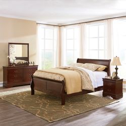 Bedroom Set (Bed Frame, Dresser+Mirror, Night Stand)