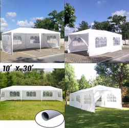 10’x30’ Outdoor Canopy BBQ Party Wedding Tent White Gazebo Pavilion 8 Side Walls