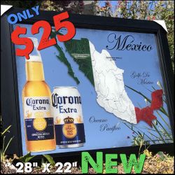 CORONA MEXICO MAP BEER BAR MIRROR NEW