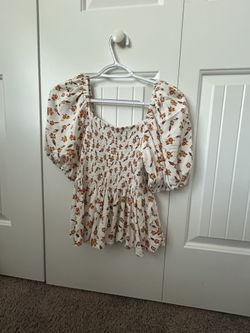 White Floral Blouse