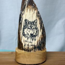 Alaska Dog Scrimshaw