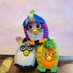 Vintage 2000' McDonald's Furby Keychain Soft Toy Set Of 3 E