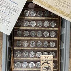 HERITAGE OF THE GOLDEN WEST 36 Sterling SILVER Metal SET LONGINES SYMPHONETTE WITTNAUER coins metal
