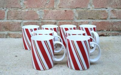 BIA Cordon Bleu Candy Cane Stripe (Green/Red) Mugs