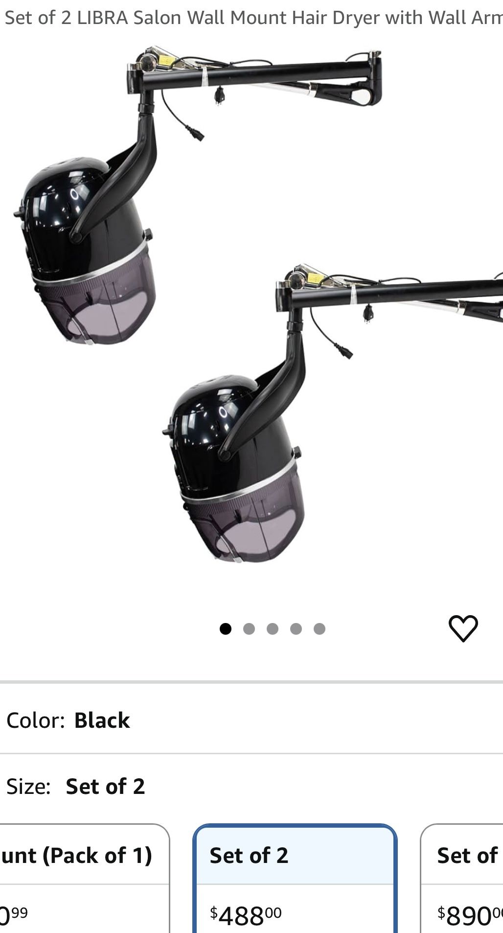 Wall Mounted Hair Dryers Set 2