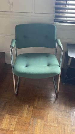 FREE Teal Upholstered Accent Chair – Chrome Frame