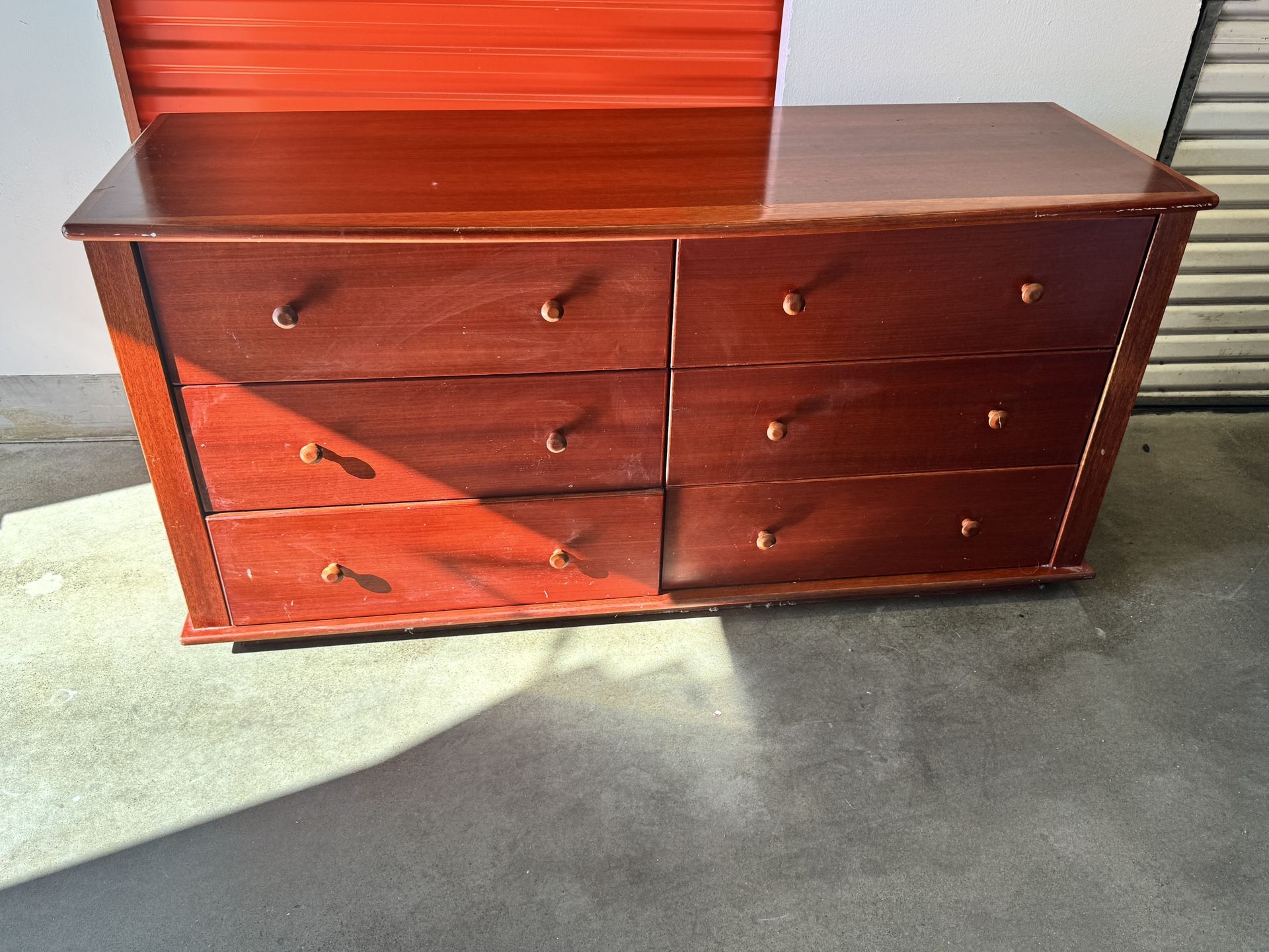 Solid wood, six drawer dresser