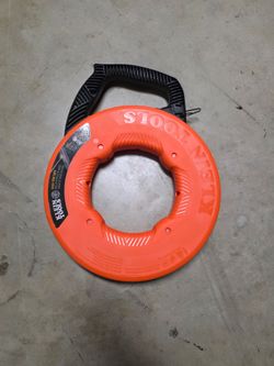 Klein Tools, 240ft. Steel Fish Tape, Tape Length 2880 in, Tape Diameter 1/8 in, Model# 56334