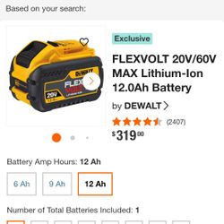 FLEXVOLT 20V/60V MAX Lithium-Ion 12.0Ah Battery DeWalt