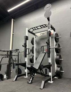 Half Rack | Multi-Grip Pull-up Bar | 8 Weight Plate Holders || J-Cups 🔥 Vesta Fitness