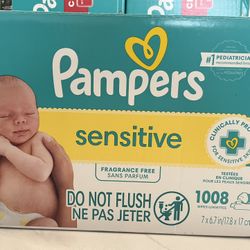 Pamper sensitive wipes 1008ct