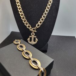 10K GP SET, Cz DIAMONDS, BRACELET & NECKLACE.
